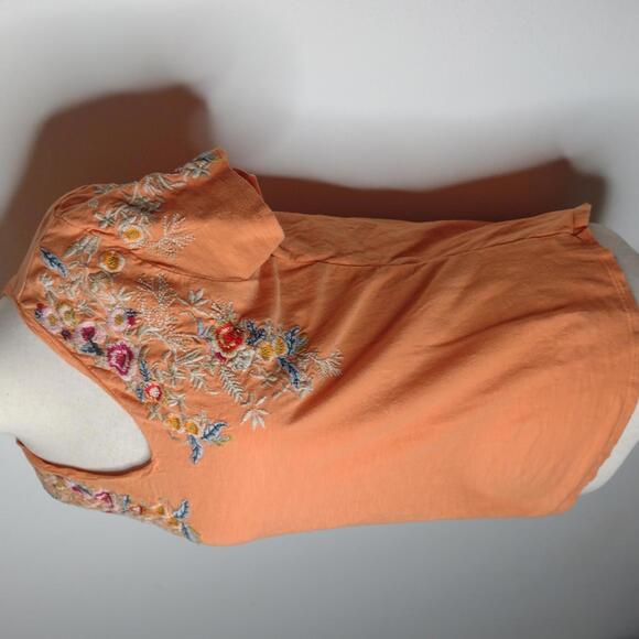 Preloved Sundance Women's Orange Floral Top Size XS - Picture 3 of 6